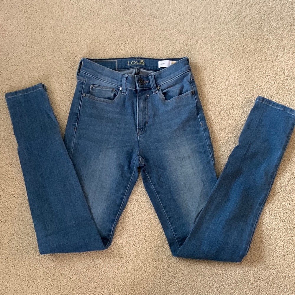 Lole medium wash high waist skinny jeans